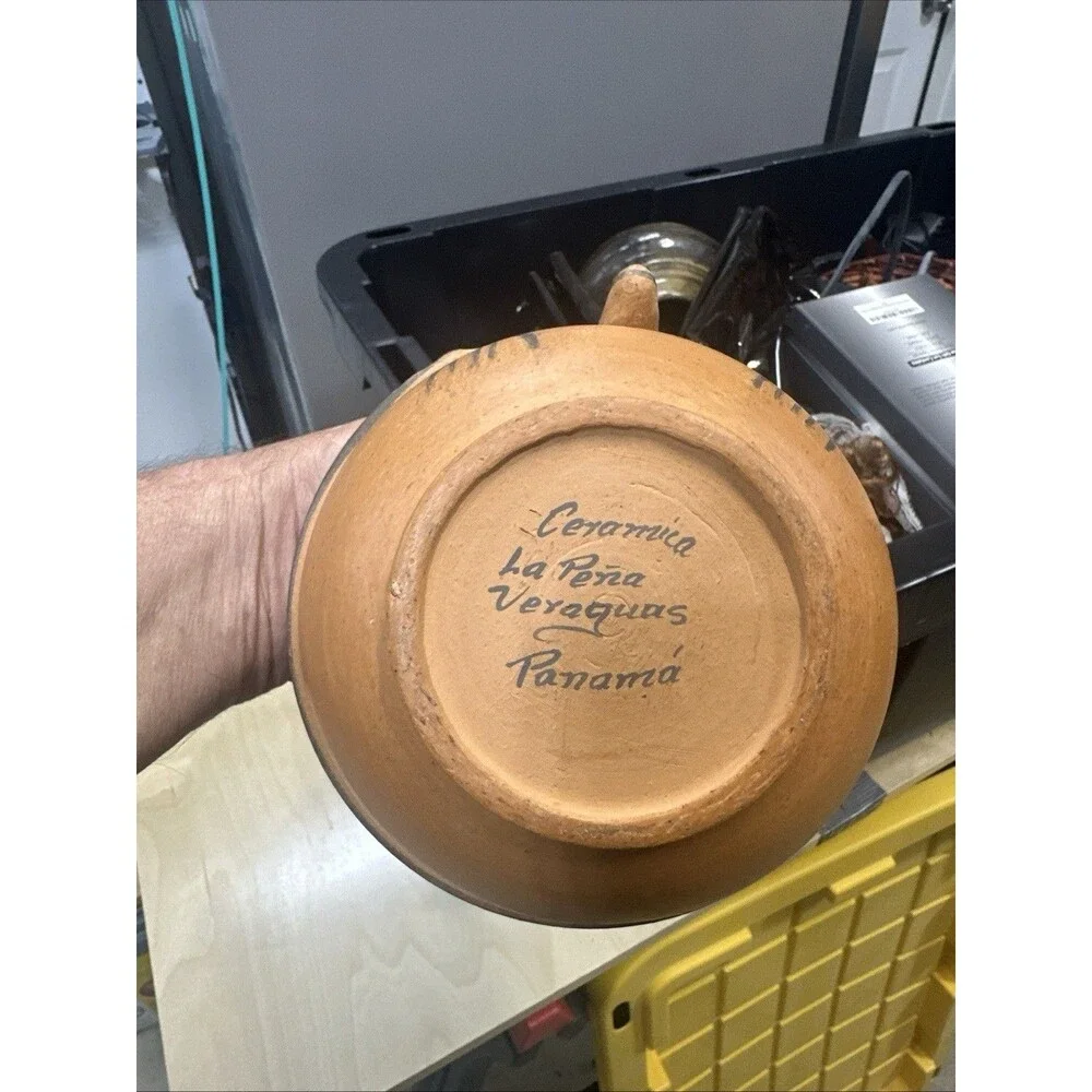 VTG La Peña Cerámica Veruguas Panama Handmade Pottery Vase Hecho A Mano